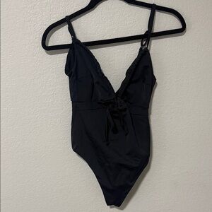 ASOS Black V-Neck Swimsuit